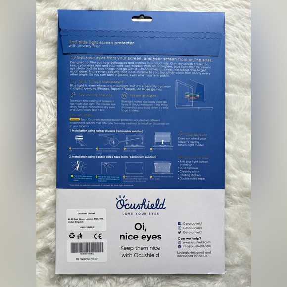NIB Ocushield Blue Light & Privacy Shield for 13in MacBook Pro - Picture 2 of 5